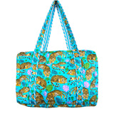 (6 Colors) Quilted Block Print Overnight Bags w/ Top Zip