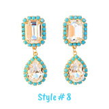 18K Gold Plt Swarovski Crystal & Gemstone Earrings (Handmade in Virginia)