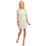 Ivory Metallic Gold Tweed Yates Dress