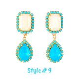 18K Gold Plt Swarovski Crystal & Gemstone Earrings (Handmade in Virginia)