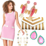 18K Gold Plt Swarovski Crystal & Gemstone Earrings (Handmade in Virginia)