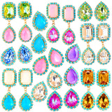 18K Gold Plt Swarovski Crystal & Gemstone Earrings (Handmade in Virginia)