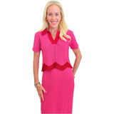 Red Scalloped Knit Dana Skirt Set (sold separately)
