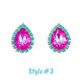 18K Gold Plt Swarovski Crystal & Gemstone Earrings (Handmade in Virginia)