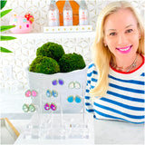 18K Gold Plt Swarovski Crystal & Gemstone Earrings (Handmade in Virginia)