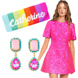 Hand Beaded Matte Rainbow or Lips Bag with Optional Shoulder Chain