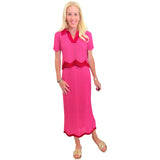 Red Scalloped Knit Dana Skirt Set (sold separately)