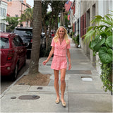 Coral Pink Tweed Darcy Short Set (sold separately)