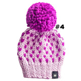 Hand Knitted Lambs Wool Pom Pom Beanie Hats