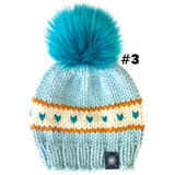 Hand Knitted Lambs Wool Pom Pom Beanie Hats