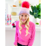 Hand Knitted Lambs Wool Pom Pom Beanie Hats