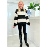 Black & Ivory Wool Blend Dasha Sweater