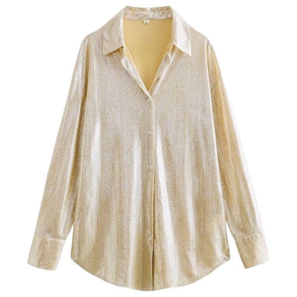 Golden Button Down Top