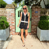 Black Denim Lissy Shorts