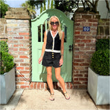 Black Denim Lissy Shorts