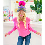 Hand Knitted Lambs Wool Pom Pom Beanie Hats