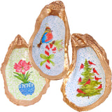 Hand Painted Large Gold Leafed Lowcountry Oyster Shell Bowls