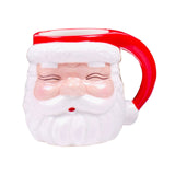 Ceramic Red & Gold Santa Serving Bowl (or Planter) & Coffee Mug