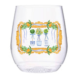 (12 styles) Set of 4 UNBREAKABLE Stemless Wine Glasses, made from Recycled Plastic