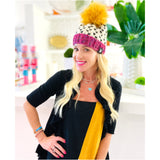 Hand Knitted Lambs Wool Pom Pom Beanie Hats