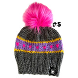 Hand Knitted Lambs Wool Pom Pom Beanie Hats