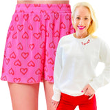 Pink & Red Slinky Heart Shorts
