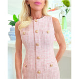 Baby Pink & Metallic Gold Tweed Wentworth Dress