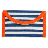 Hand Beaded Canvas Tote + Cabana Stripe Bag w/Chain