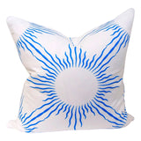 22” Original Art Linen & Cotton Pillows with White Piped Welting