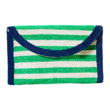 Hand Beaded Canvas Tote + Cabana Stripe Bag w/Chain