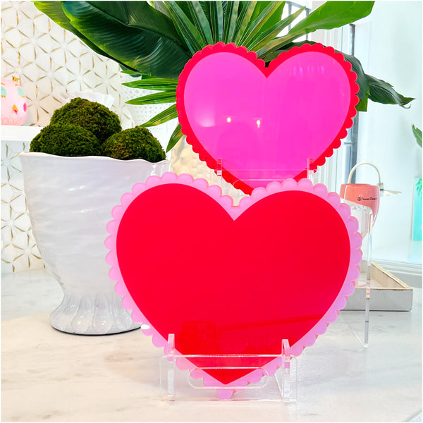 Scalloped Acrylic Heart Serving Trays - James Ascher