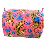 (13 colors) Quilted Block Print Large Cosmetic Bags
