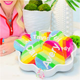 Kids Beaded Rainbow Monogrammed Heart Bag