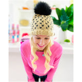 Hand Knitted Lambs Wool Pom Pom Beanie Hats