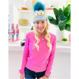 Hand Knitted Lambs Wool Pom Pom Beanie Hats