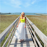 White Cotton Rosa Maxi Skirt w/ Pockets