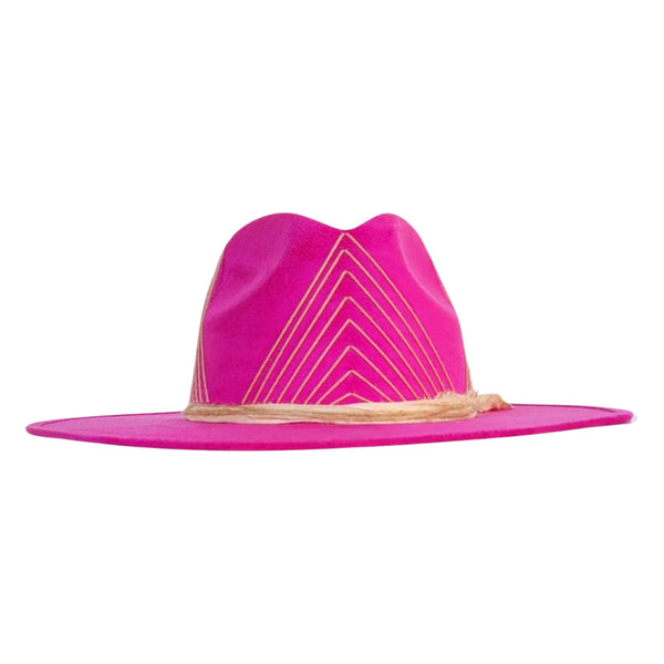 Natural Feathered & Embroidered Flamingo Paper Straw Frayed Edge Hat with  Adjustable Drawstring - James Ascher