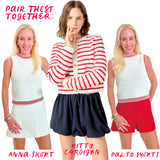 Off White Textured Anna SKORT