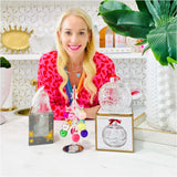 Crystal 2023 Bell Ornament + Crystal Christmas Tree & Round Ornament Box