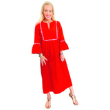 Pink & Red Scalloped Trim Miranda Dress w/ Pockets