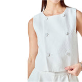 White Textured Ella Short Set (sold separately)