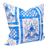 22” Original Art Linen & Cotton Pillows with White Piped Welting