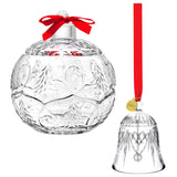 Crystal 2023 Bell Ornament + Crystal Christmas Tree & Round Ornament Box
