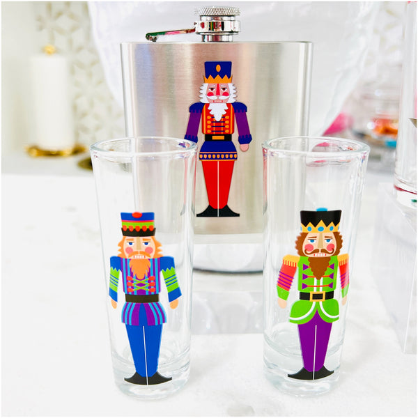 Godinger Christmas Holiday Nutcracker Wine Glasses - Set of 4