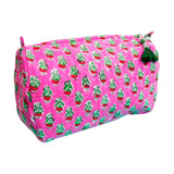 (13 colors) Quilted Block Print Large Cosmetic Bags