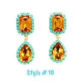 18K Gold Plt Swarovski Crystal & Gemstone Earrings (Handmade in Virginia)