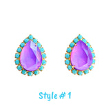 18K Gold Plt Swarovski Crystal & Gemstone Earrings (Handmade in Virginia)