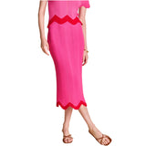 Red Scalloped Knit Dana Skirt Set (sold separately)