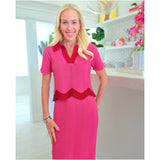 Red Scalloped Knit Dana Skirt Set (sold separately)