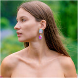 18K Gold Plt Swarovski Crystal & Gemstone Earrings (Handmade in Virginia)